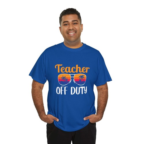 School Teacher Unisex Heavy Cotton Up to 5XL Tee T-Shirt 'Off Duty' - Picture 97 of 118