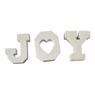 3 Pieces Christmas Joy Letter Sign, Heart Cutout Letters 4 Inch White