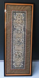 LOVELY ANTIQUE CHINESE SILK EMBROIDERED PANEL