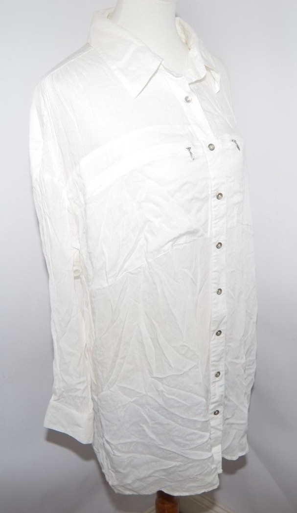 Apostrophe White Button Down Work Blouse Long Sle… - image 3
