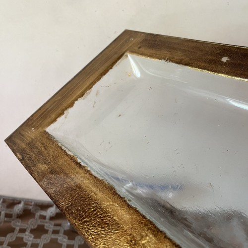 Plato de vidrio con guijarros de oro rectangular oro antiguo 37x22 cm - Imagen 13 de 14