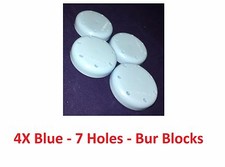 4X Plasdent Blue Round Magnetic Dental Bur Block Holder Plastic 7 Holes
