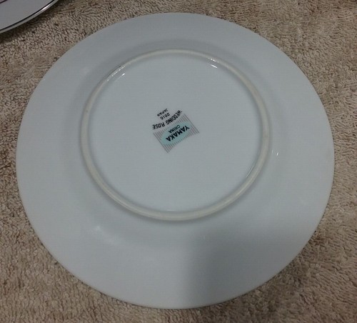 Vintage Yamaka Wedding Rose 6-1/4" Dessert / Bread Plates - Set of 6 - Japan - Picture 4 of 5