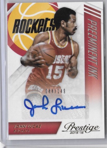John Lucas 2015-16 Panini Prestige Preeminent Ink Auto Autograph /149 Rockets - Picture 1 of 2