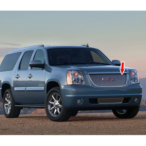 07-14 Front Grille + Logo Base Fit for GMC Yukon XL 1500 Yukon XL 2500 Chrome - Picture 2 of 4