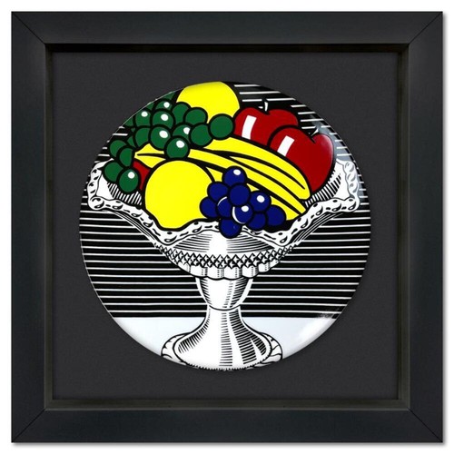 Roy Lichtenstein (1923-1997), "Still Life with Crystal Bowl" Framed Limoges Porc