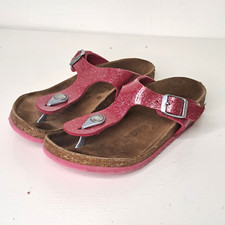 Birkenstock Gizeh Pink Cosmic Glitter Sandals Youth Girls Sz EU 31 Narrow