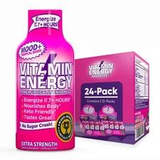 (24 Pack) Vitamin Energy® Mood+ Tropical Berry Energy Shots, Clinically Proven