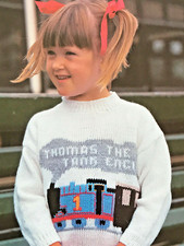 ✨D48  KNITTING PATTERN Boys Girls Thomas Tank Engine Jumper - Knit Gift