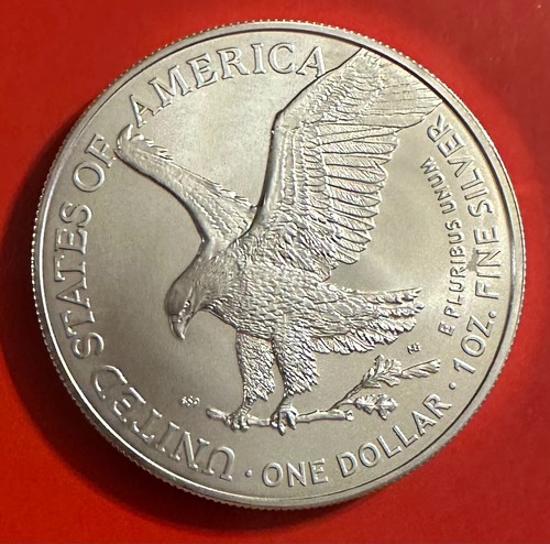 2023 "MINT ERROR" DOUBLE DIE "DATE" & REVERSE STRIKE THRU @ "FINE" SILVER EAGLE - Picture 4 of 8