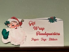 Vintage Style Christmas Gift Wrapping Paper Display Sign 18" Size