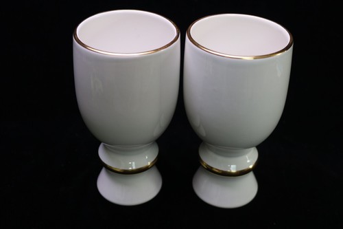 Vintage Carlton Ware Elfenbein Creme Goldrand 2 Kelche Porzellan England 2er Set - Bild 3 von 6