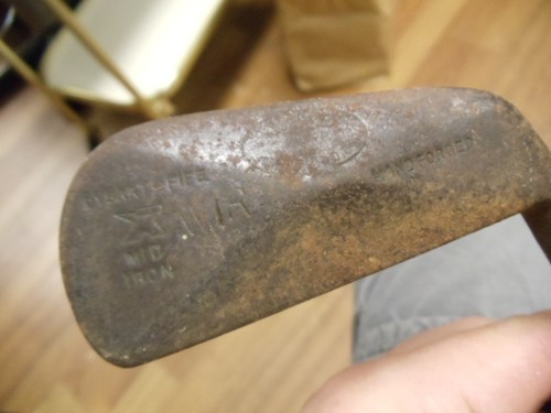 antique hickory wood shaft Heavy Gem Dysart Fife MID IRON golf club - Picture 2 of 7