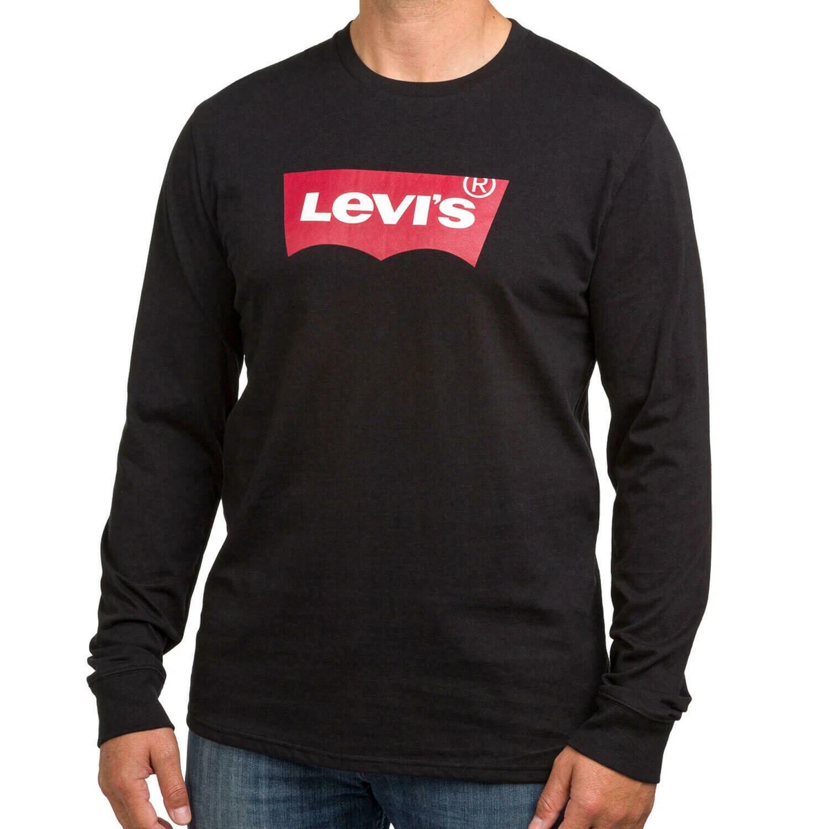 Levis Men s Black Long Sleeve T Shirt Size S eBay