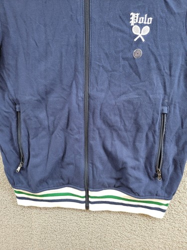 Polo Ralph Lauren Full-Zip Jacke Herren M Navy/Weiß Kragen Reißverschlusstaschen L/S - Bild 9 von 17
