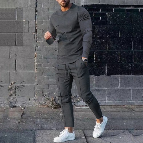 Men Long Sleeve Tracksuit Set Sport Joggers Joggings Sweatshirt Pants Warm Soft - Picture 6 of 19