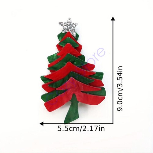 Acrylic Christmas Tree Santa Claus Snowman Brooch Pin Xmas Party Women Men - Picture 18 of 19