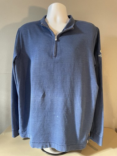 Peter Millar 1/4 Zip  Pullover Mens Size XL Blue Pacific Dunes Embroidered - Picture 1 of 6
