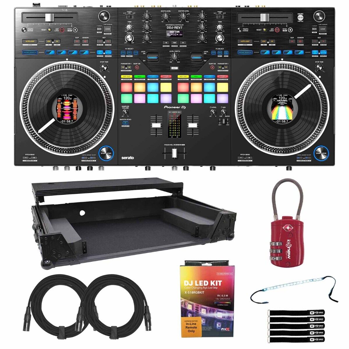 2-канальный диджейский контроллер Serato Pioneer DDJ-REV7 Scratch Style с черным корпусом