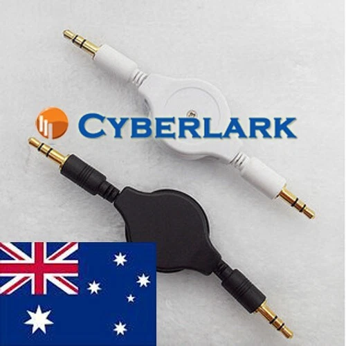 AUX Retractable Cable 3.5mm Audio Stereo Male to Male Extension Auxiliary Cord - Picture 1 of 3