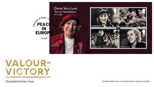 GB 2025 VALOUR & VICTORY VE DAY First Day Covers Pair London SW1 pmk, 1/5/2025 - Picture 3 of 5