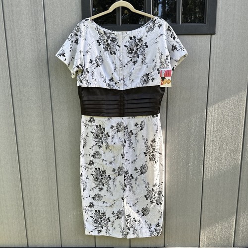 Tatyana Women Dress Size XXL Bust 105cm White Black Floral Short Sleeve - Picture 7 of 24