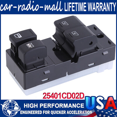 New Front Driver Side Window Switch 25401CD02D For 2003-2008 Nissan 350Z