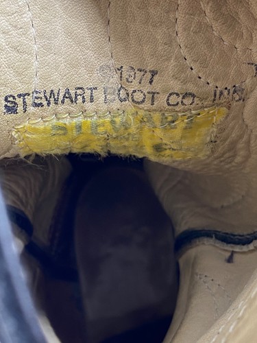 Vintage 1977 Stewart Boot Co. Black Leather Western Cowboy Boots Size 8.5D - Picture 22 of 24
