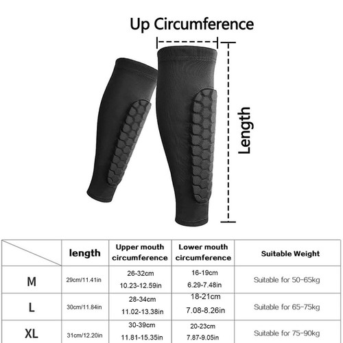 Soccer Shin Guard Calf Compression Sleeve Honeycomb Pads Breathable Leg Guard - Picture 3 of 14
