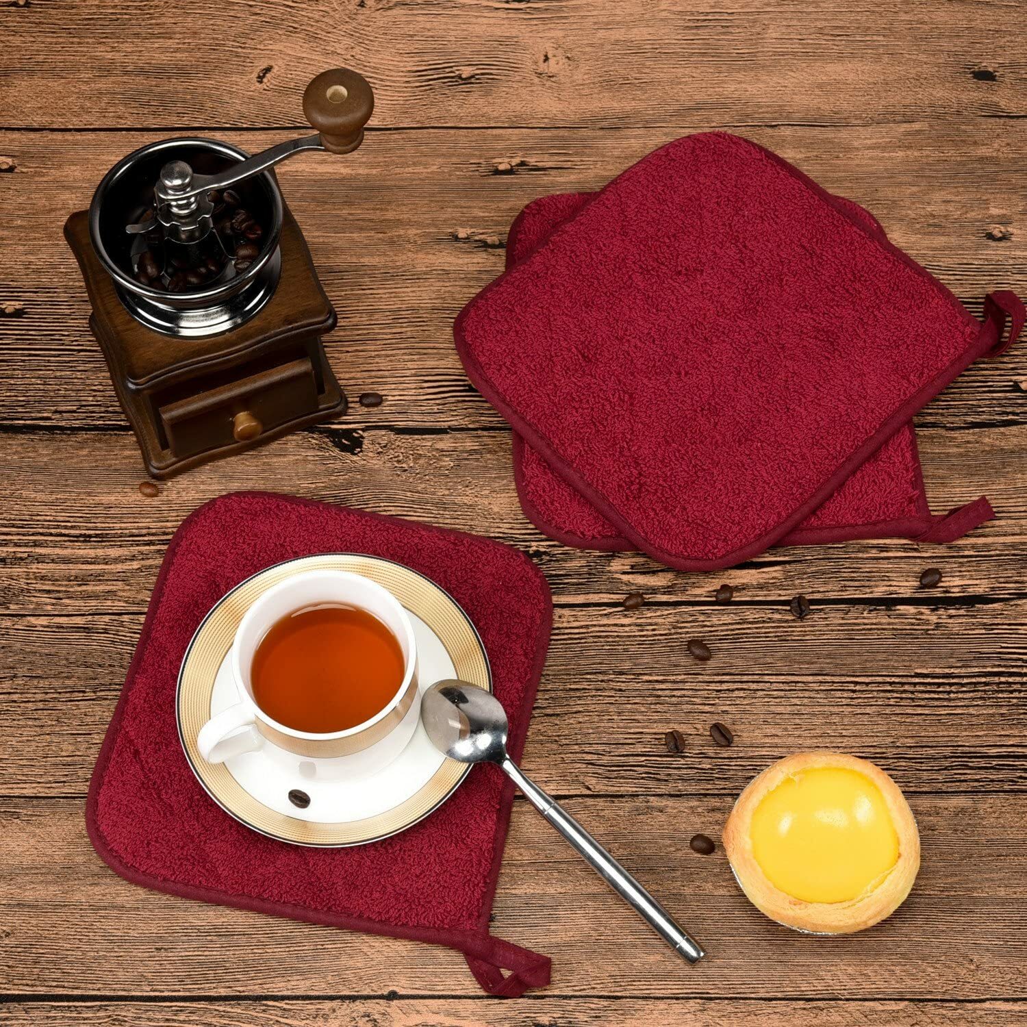 6-Pack Potholders Cotton Kitchen Everyday Basic Terry Heat Resistant Pot Holder