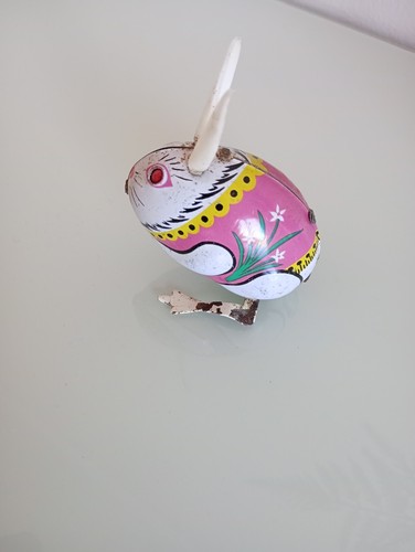 Giocattolo in latta raro coniglietto meccanico carica a molla - Picture 2 of 4