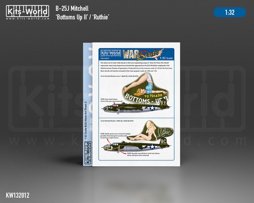 Kits World KW132012 1/32 Decal for B-25J Mitchell Bottoms Up II Ruthie - Picture 3 of 4