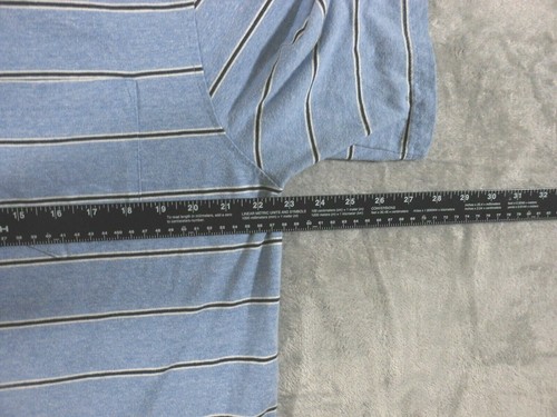 Camisa polo de golf George para hombre grande manga corta azul a rayas informal - Imagen 8 de 9