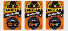 3 Gorilla Heavy Duty MOUNTING TAPE Double-Sided Black Holds 30 lbs 1" x 60" L