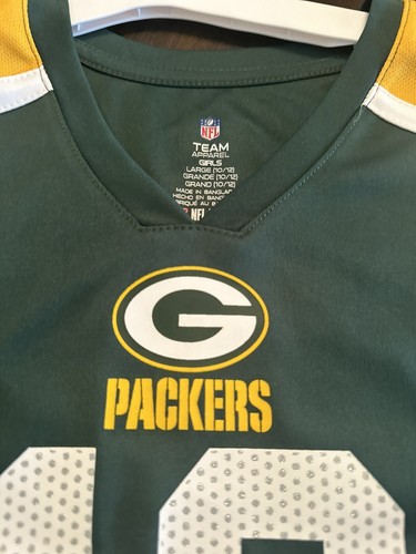 Girl's NFL Team Apparel Packers Aaron Rodgers Jersey Sz L (12/14) Sparkle Letter - Picture 3 of 8