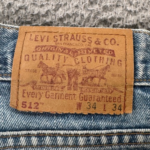 Pantalones de mezclilla vintage Levis 512 para hombre 34x34 Y2K calce ceñido rocker grunge - Imagen 3 de 13