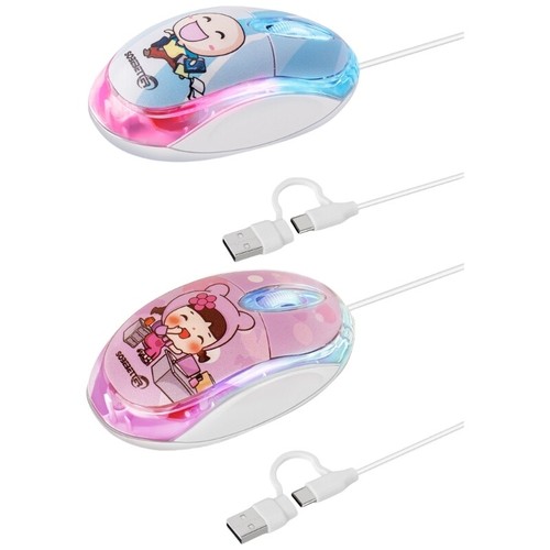 2 in 1 USB C TypeC Wire Mouse 1000DPI 3 Buttons Wire Mouse for Business - Afbeelding 5 van 10