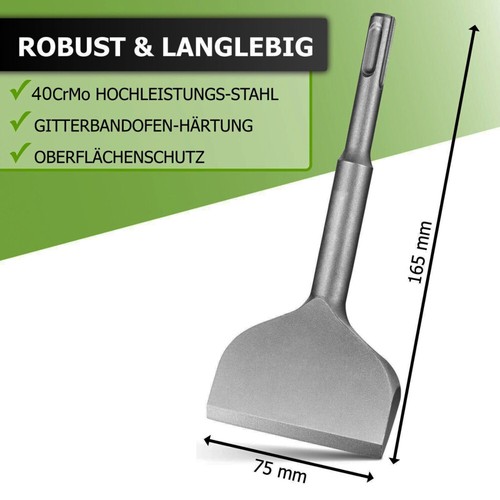 Spatmeißel SDS Plus 75x165/250mm zum Abtragen Verputz-Fliesen entfernen - Bild 7 von 18