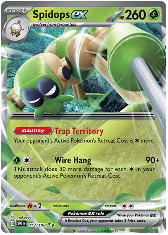 SPIDOPS EX 019/198 SCARLET & VIOLET BASE SET POKEMON (DOUBLE RARE, NM)