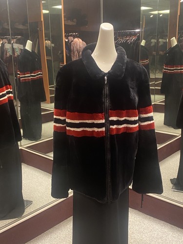 sheared beaver fur jacket with matching headband - Picture 2 of 6