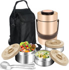 3-Layer Insulated Lunch Box for Men, Soup Thermos, Adult Leakproof Insulated Hot