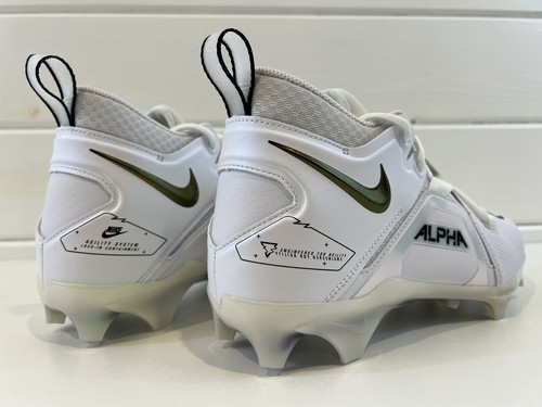 Nike Alpha Menace Pro 3 White Black Football Cleats Men’s Size 12.5 CT6649-105 - Imagen 4 de 11
