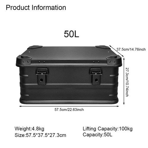 Storage Box Black Storage Box for Camping Household Car Picnic Travel Camping - Picture 8 of 15