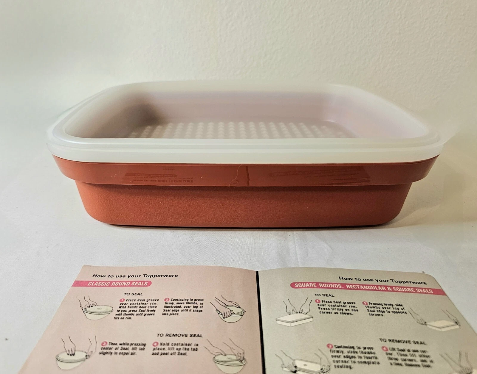 VTG Tupperware Lg Marinader Meat Tenderizer Container 1294 w Booklet BBQ NEW!