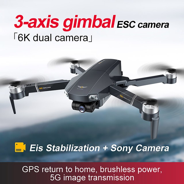 Drone gimbal 3 assi 6K doppia fotocamera alimentazione brushless GPS WIFI RC drone quadricottero- Drone gimbal 3 assi 6K doppia fotocamera alimentazione brushless GPS WIFI RC drone quadricottero-