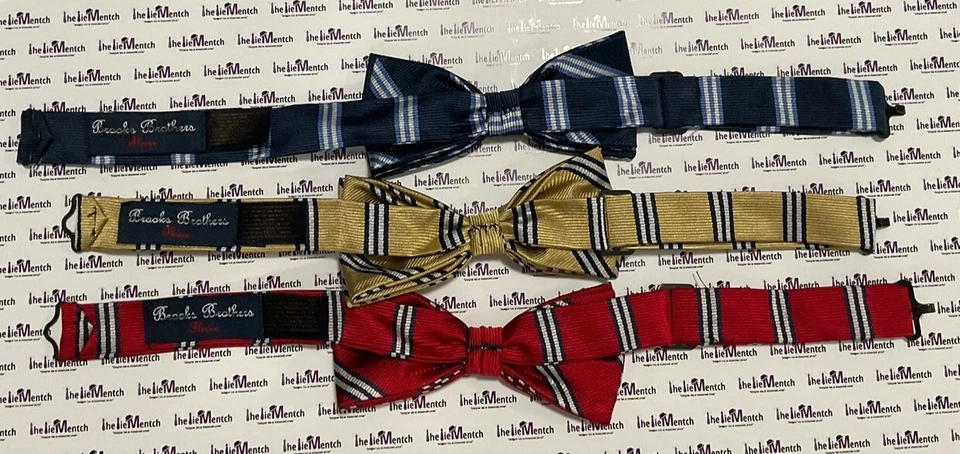 Pajarita de seda Brooks Brothers para niños *LOTE DE 3* “Red Fleece” (nueva-defectos menores) Foto 2 de 2