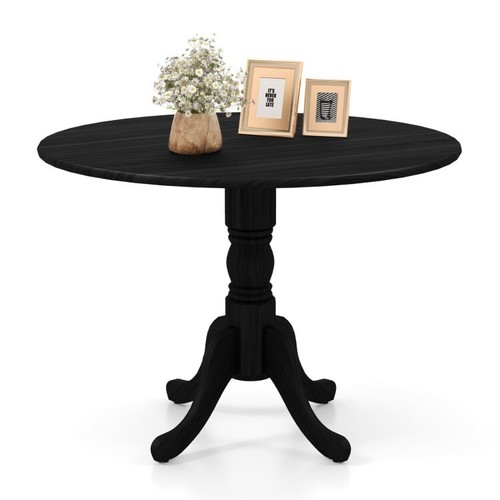 4 People Livingroom Rubberwood Dining Table Kitchen Round Tabletop W/Curved Legs - Picture 2 of 10