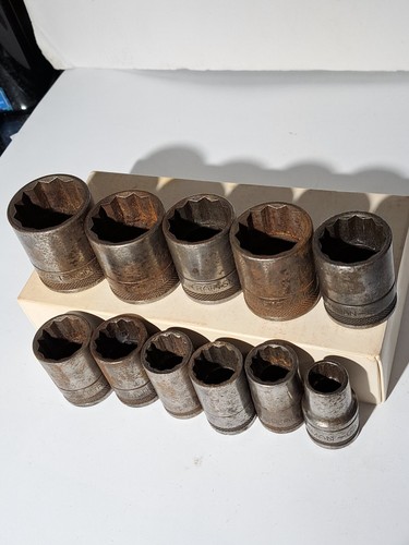 VINTAGE 11pc CRAFTSMAN LOT 1/2" DRIVE 12 POINT CIRCLE H SERIES - Bild 3 von 3