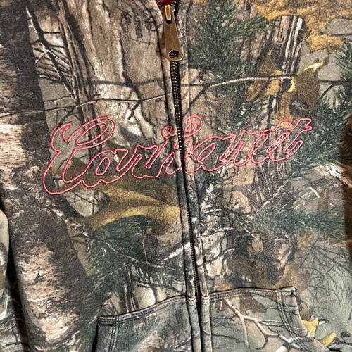 Carhartt Hoodie Womens Small 4-6 Camo Realtree Full Zip 101433 Sweater Fleece - Picture 8 of 12