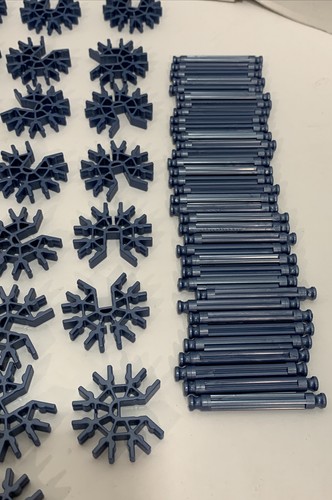 79 METALLIC BLUE CONNECTORS 7-Position Rippin Rocket Knex 35 Rods Standard - Picture 3 of 11